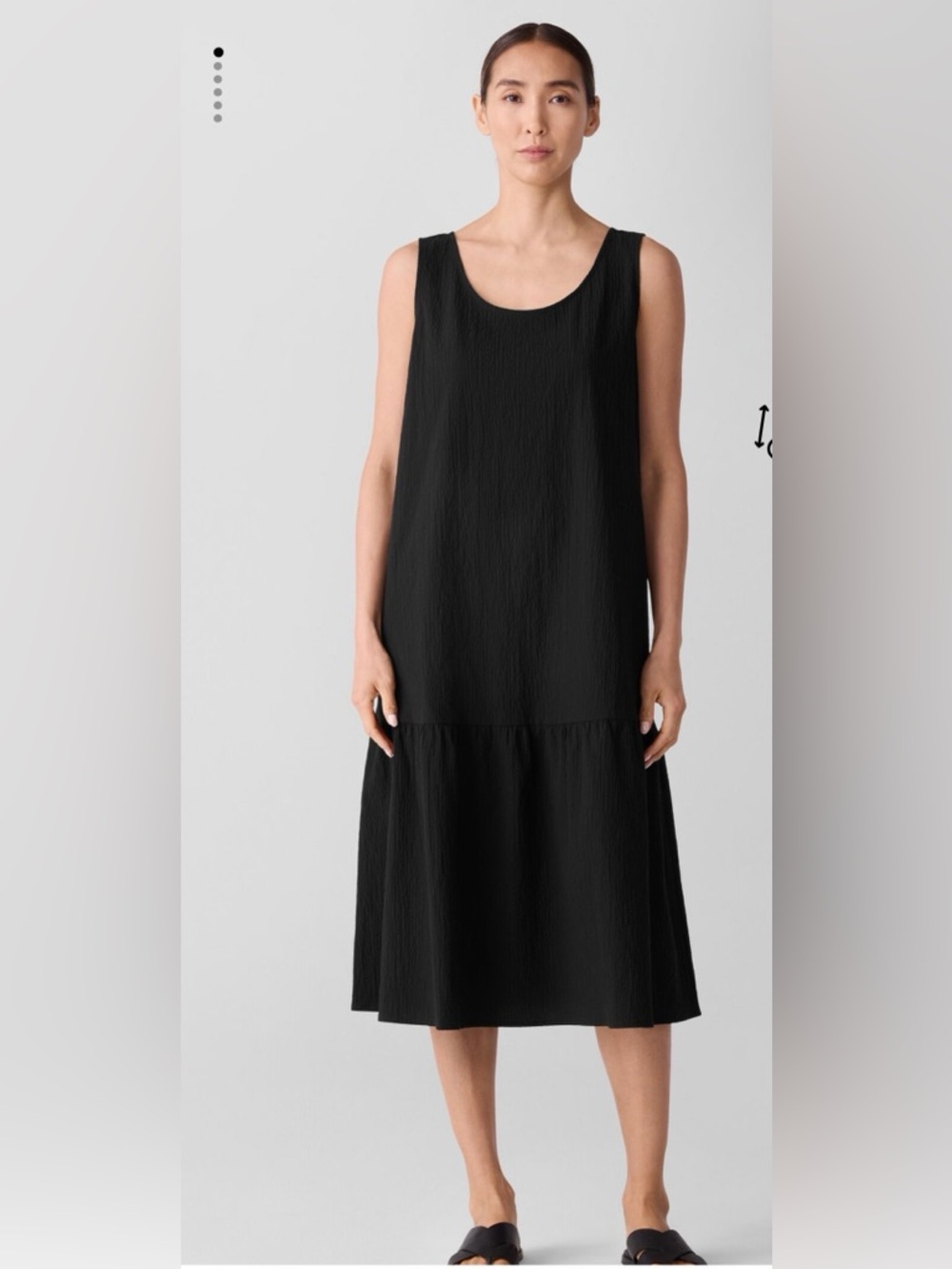Eileen Fisher black scoop neck calf length Sleeveless Women's Midi Dress 1X NWT